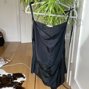 Black Hammered Silk Wrap Top | Acne Studios (36)